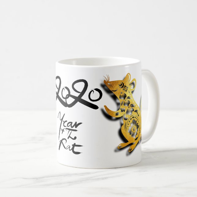 Niedliches Papier-geschnitten Chinesisch Neujahr R Kaffeetasse (VorderseiteRechts)