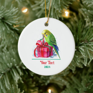 Niedliches Paraket und Weihnachtsgeschenk Keramik Ornament