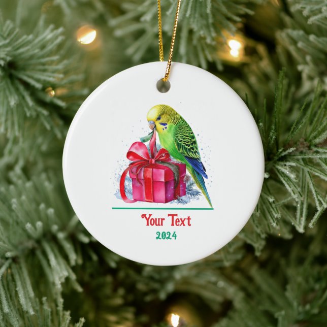 Niedliches Paraket und Weihnachtsgeschenk Keramik Ornament (Baum)