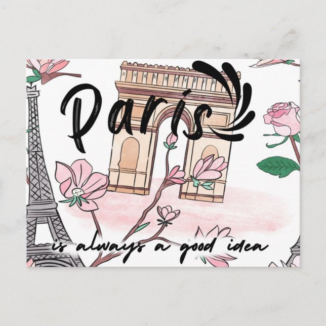 Niedliches Paris Frankreich ist immer eine gute Id Postkarte (Vorderseite)