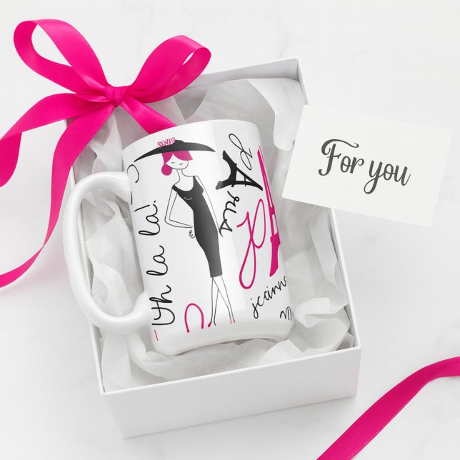 Niedliches Pariser Thema Stilvolle Lady Kaffeetasse (Von Creator hochgeladen)