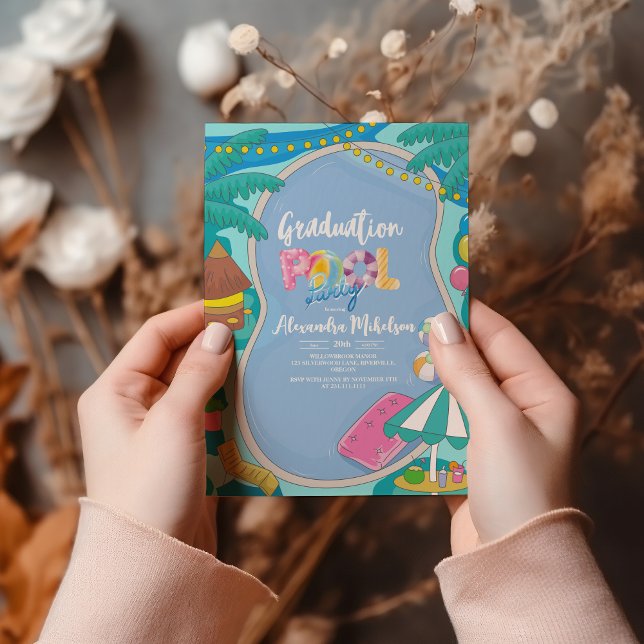 Niedliches Party am Pool, Abschluss Einladung (Von Creator hochgeladen)