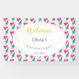 Niedliches Party Aquarellfarben-Illustrationsmuste Banner