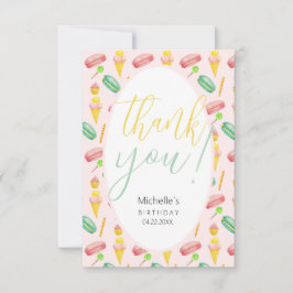 Niedliches Party Aquarellfarben-Illustrationsmuste Dankeskarte