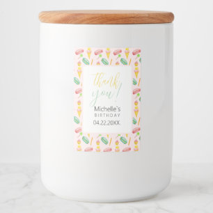 Niedliches Party Aquarellfarben-Illustrationsmuste Lebensmitteletikett