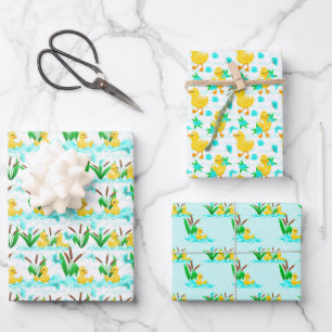 niedliches Party aus Entenkacheln Geschenkpapier Set