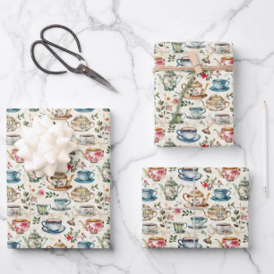 Niedliches Party aus Kacheltee Geschenkpapier Set