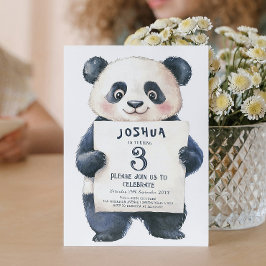 Niedliches Party aus Little Panda und Kindergeburt Einladung
