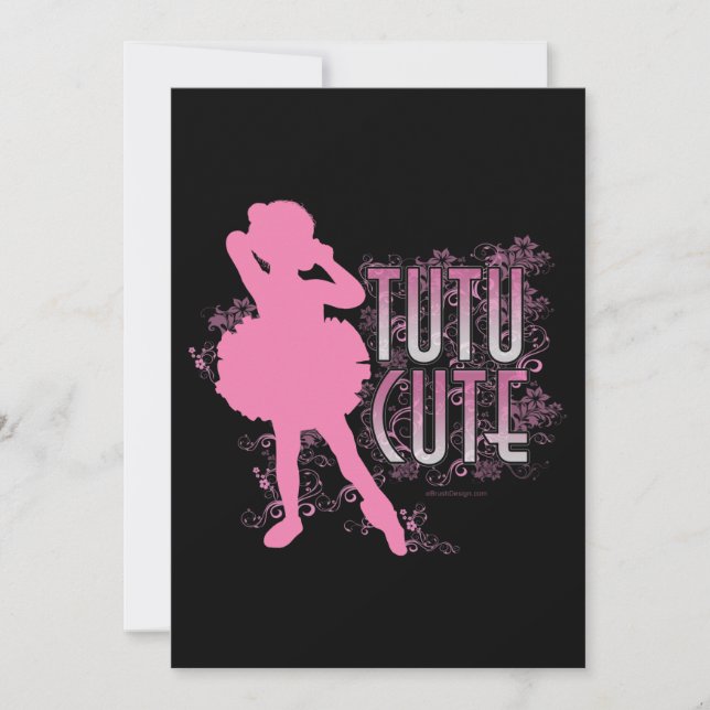 Niedliches Party des Tutu oder Einladung (Vorderseite)