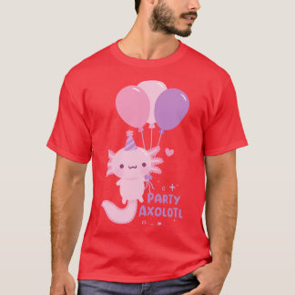 Niedliches Party Eine Menge Axolotl Balloons T-Shirt