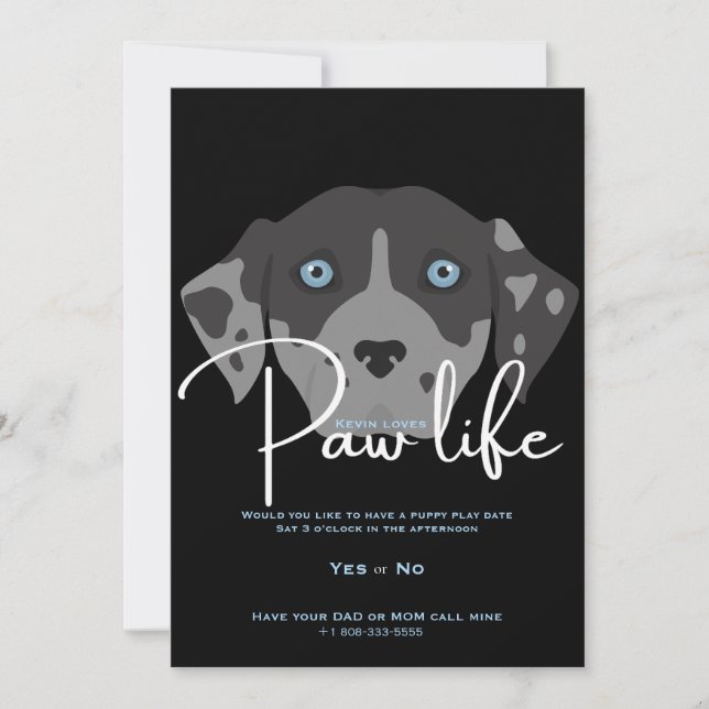 Niedliches Party für Hundehunde Einladung (Vorderseite)