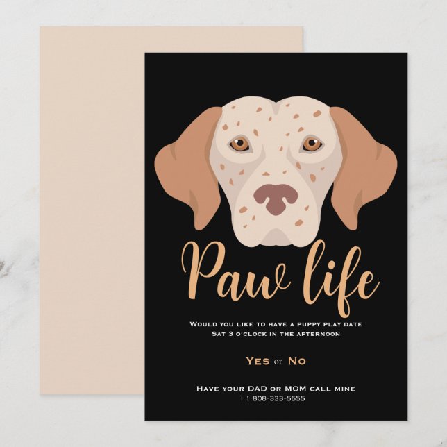 Niedliches Party für Hundehunde Einladung (Vorne/Hinten)