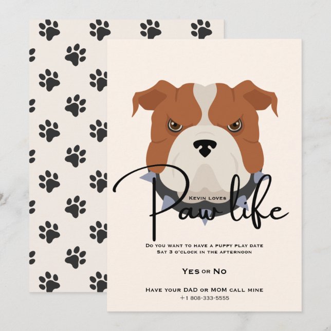 Niedliches Party für Hundehunde Einladung (Vorne/Hinten)