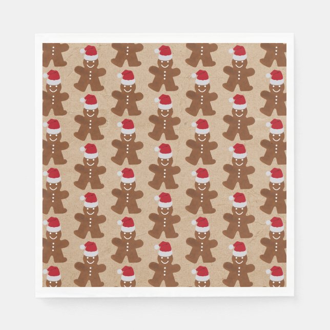 Niedliches Party Gingerbread Mann Kekse Serviette (Vorderseite)