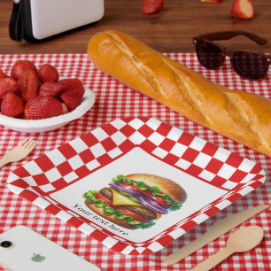 Niedliches Party mit Hamburger Pappteller