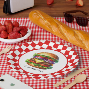Niedliches Party mit Hamburger Pappteller