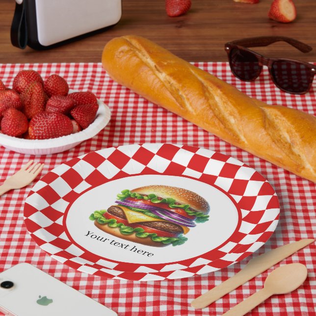 Niedliches Party mit Hamburger Pappteller (Picknick)