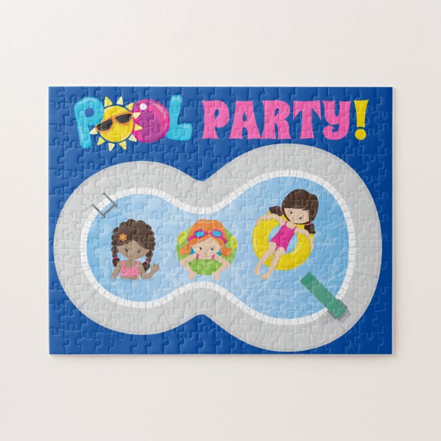 Niedliches Party Schwimmbad Girls (Horizontal)