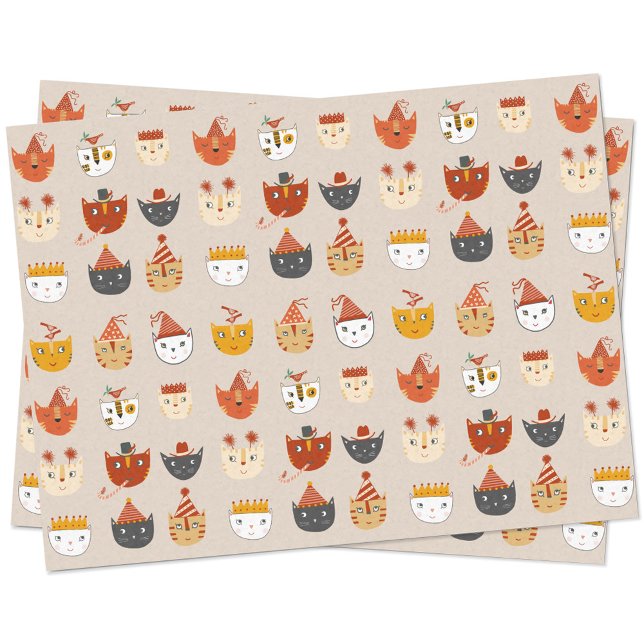 Niedliches Party Seidenpapier (Cute party cat pattern tissue paper sheets)