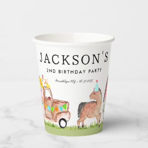 Niedliches Party Stalltiere LKW Kids Farm Geburtst Pappbecher