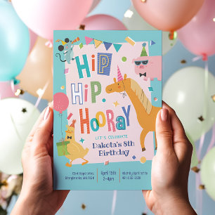 Niedliches Party Tier zum Geburtstag Einladung