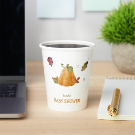 Niedliches Party Wasserfarbe Pumpkin Fall Pappbecher