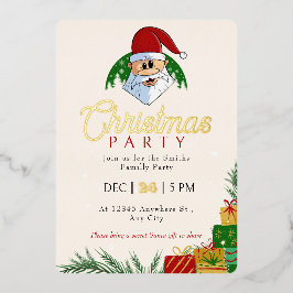 Niedliches Party Weihnachten Folieneinladung
