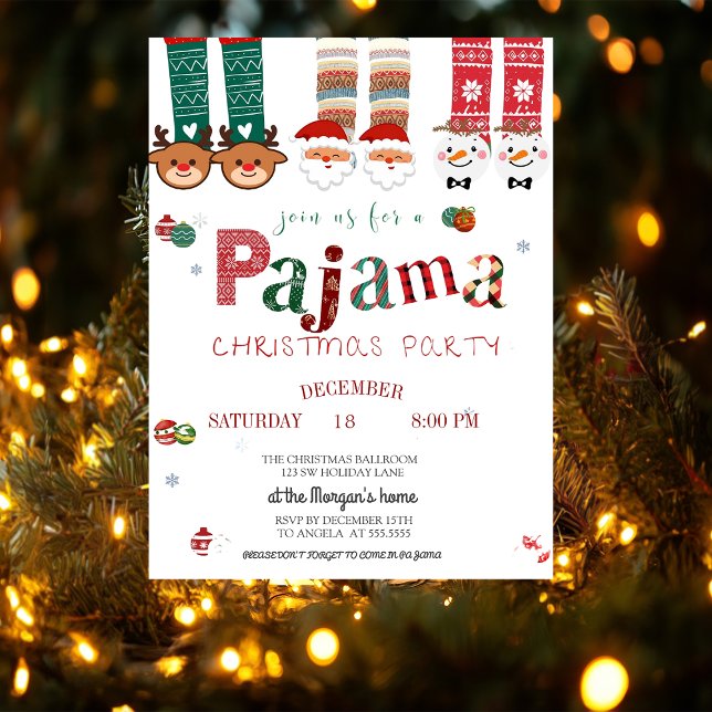 Niedliches Party zu Weihnachten Pajama Einladung (Von Creator hochgeladen)