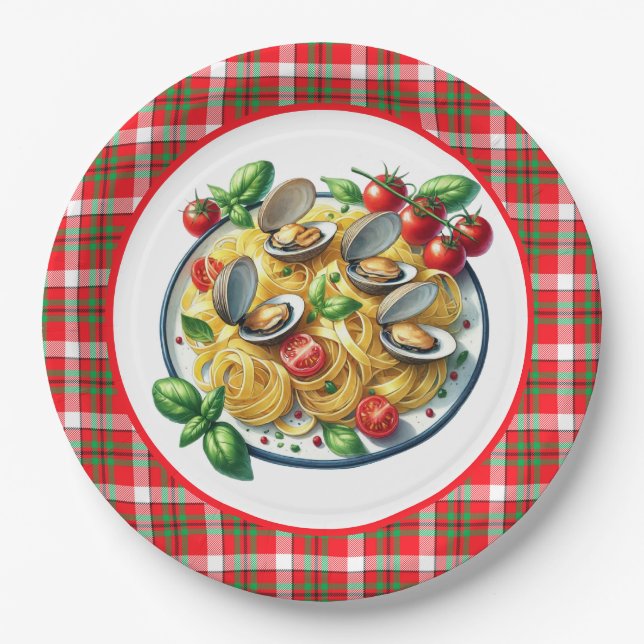 Niedliches Pasta-Fest Pappteller (Vorderseite)
