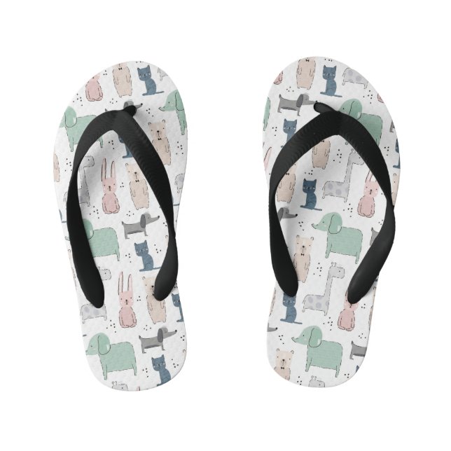 Niedliches Pastel Baby-Tiermuster Kinderbadesandalen (Fußbett)