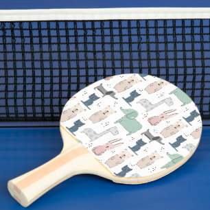 Niedliches Pastel Baby-Tiermuster Tischtennis Schläger