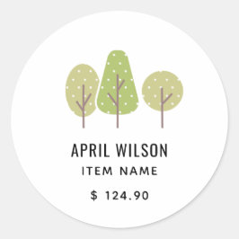 NIEDLICHES PASTEL GREEN TREE TRIO LANDSCAPING PREI RUNDER AUFKLEBER