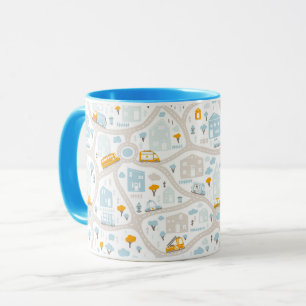 Niedliches Pastel-Nachbarschaftsbild Tasse