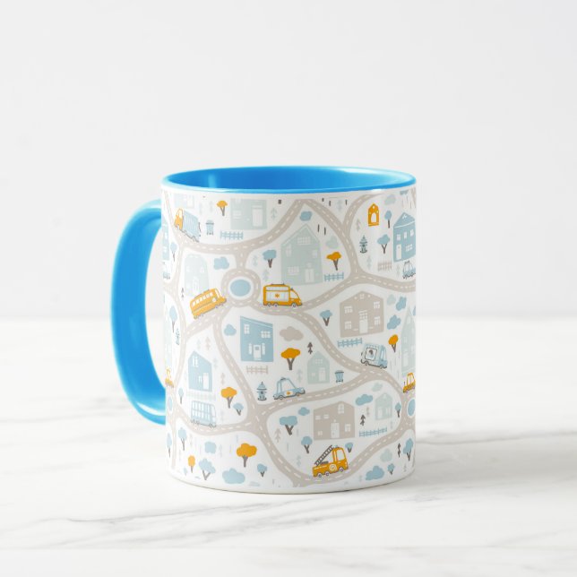 Niedliches Pastel-Nachbarschaftsbild Tasse (Vorderseite Links)