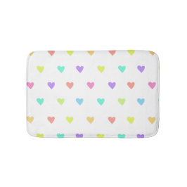 Niedliches Pastel-Regenbogen-Herzmuster Badematte