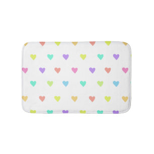 Niedliches Pastel-Regenbogen-Herzmuster Badematte
