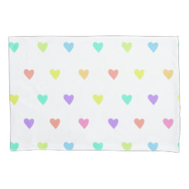 Niedliches Pastel-Regenbogen-Herzmuster Kissenbezug