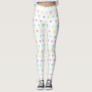 Niedliches Pastel-Regenbogen-Herzmuster Leggings