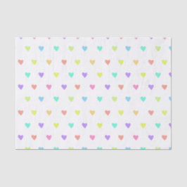 Niedliches Pastel-Regenbogen-Herzmuster Seidenpapier