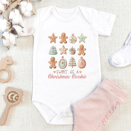 Niedliches Pastel Weihnachtskeks Baby Strampler