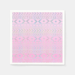Niedliches Pastell Pink Aztec Art Muster Serviette