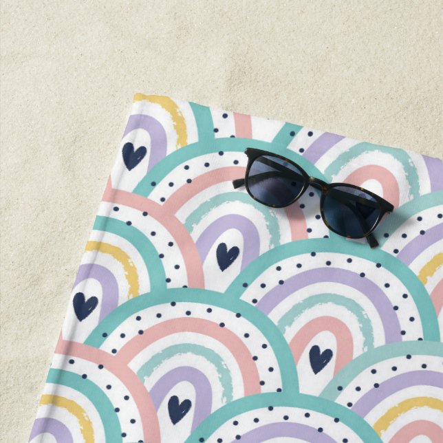 Niedliches Pastell Rainbow Pattern Strandtuch (Beispiel)