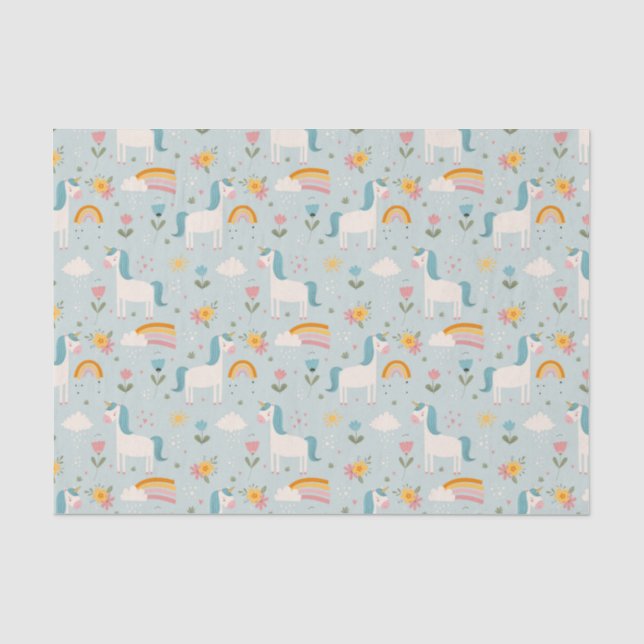 Niedliches Pastell-Regenbogen-Muster Seidenpapier (Vorderseite)