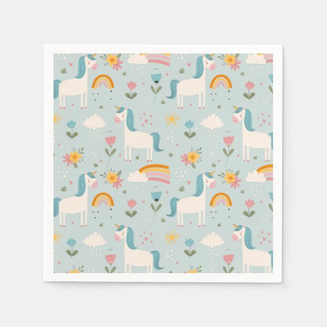 Niedliches Pastell-Regenbogen-Muster Serviette (Vorderseite)