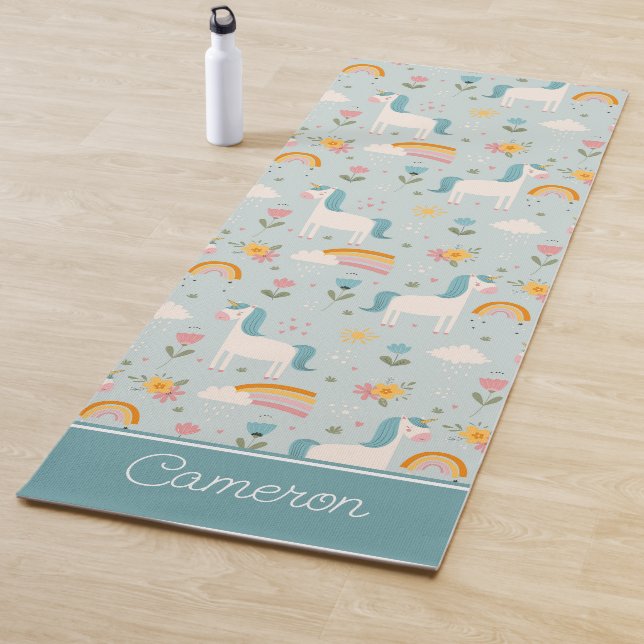 Niedliches Pastell-Regenbogen-Muster Yogamatte (Beispiel)