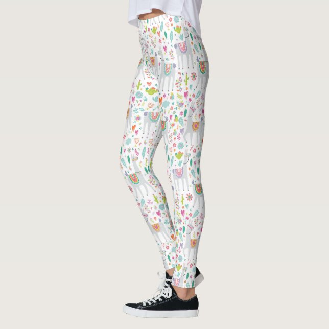 Niedliches Pastelllama-Muster Leggings (Links)