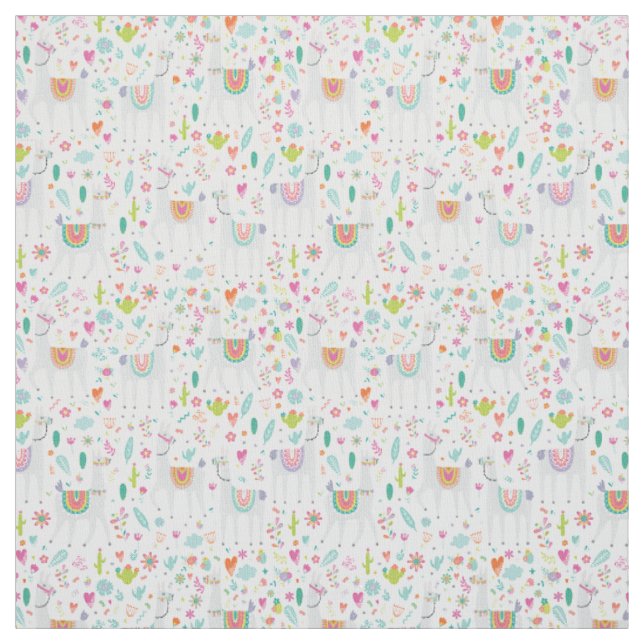 Niedliches Pastelllama-Muster Stoff (Muster)