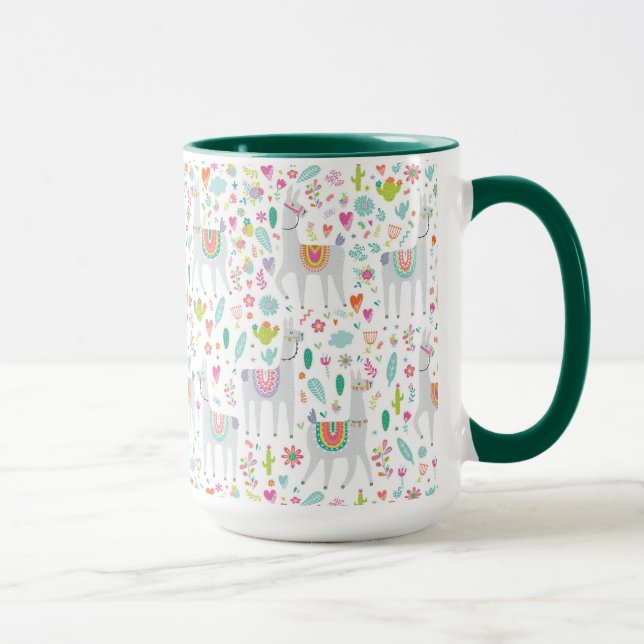 Niedliches Pastelllama-Muster Tasse (Rechts)