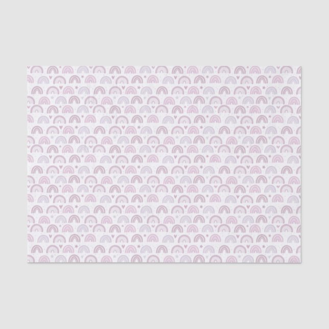 Niedliches Pastellrosa-Regenbogen-Muster Seidenpapier (Vorderseite)