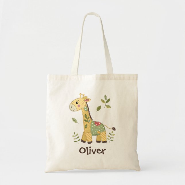 Niedliches Patchwork Giraffe Tragetasche (Vorne)